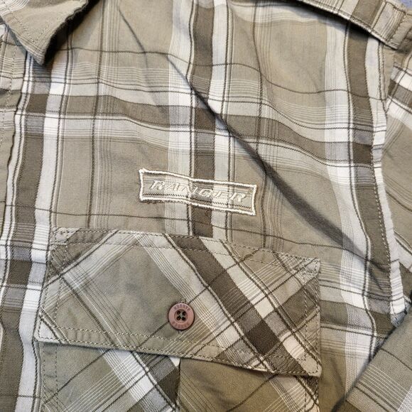 Polaris Ranger Shirt Mens L Brown Plaid Button Up Long Sleeve Pockets - Picture 4 of 8
